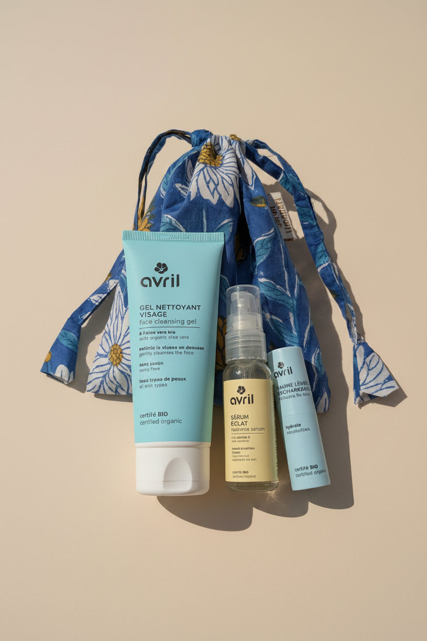 Coffret cadeau Douceur Éclat d'Agrumes – Produits Bio Avril & Pochon Artisanal Umanari