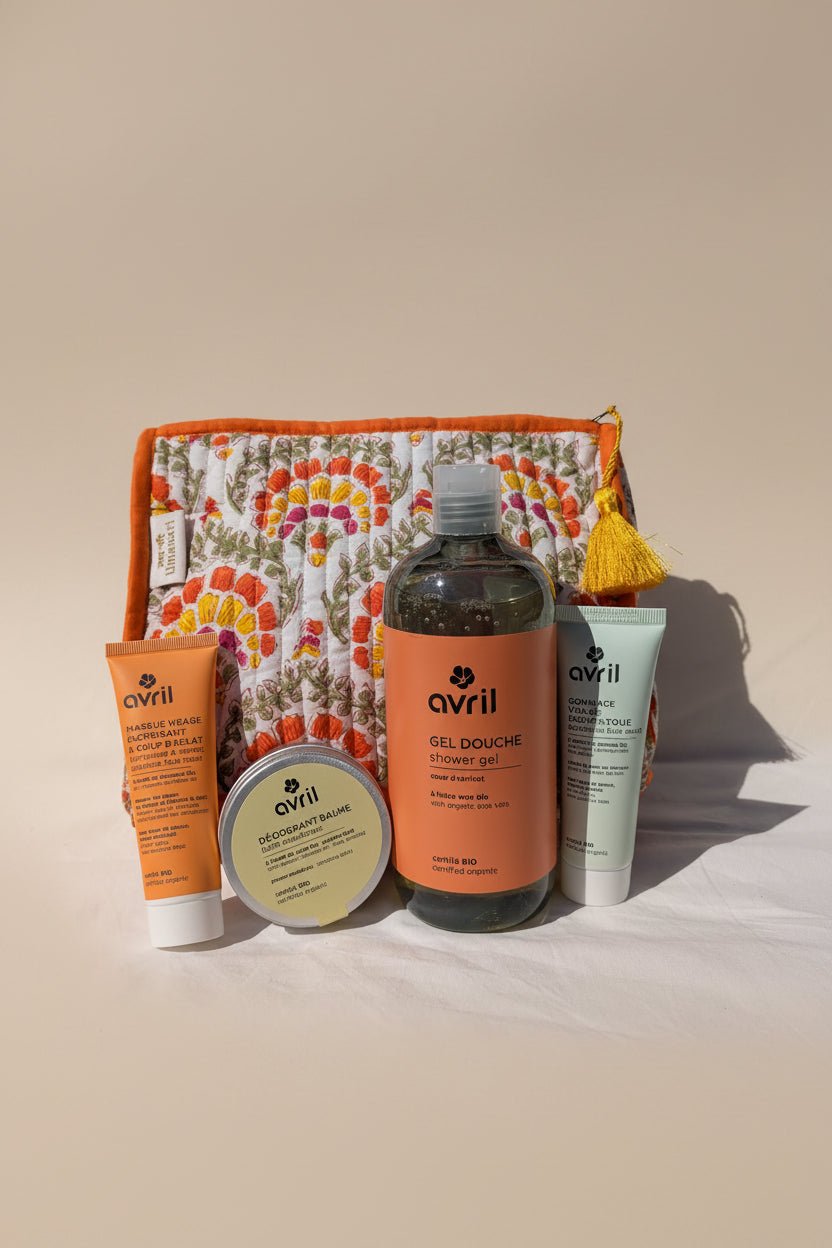 Trousse de toilette triangle orange - Instant fraîcheur