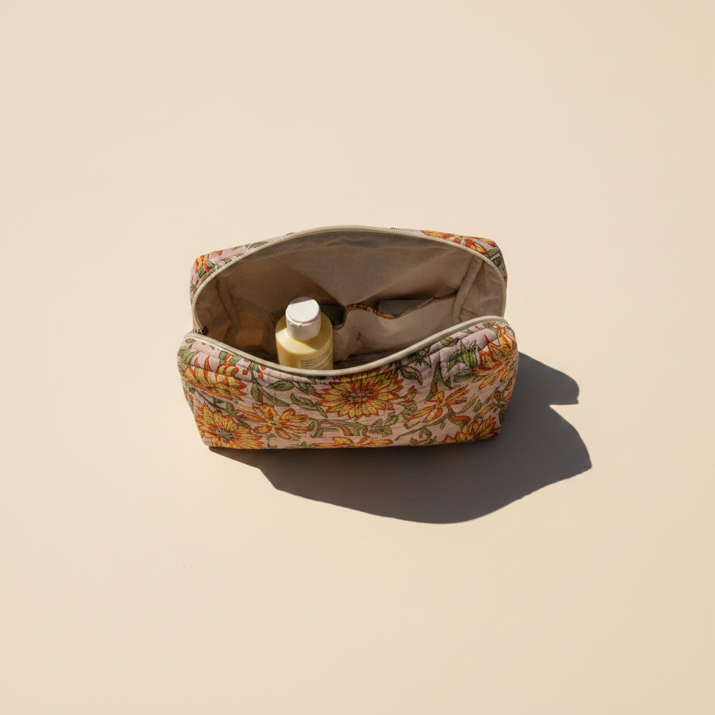 Grande trousse de toilette jaune - Pack routine complète