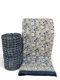 Dessus de lit boutis en coton matelassé imprimé à la main selon la technique du block print, confection artisanale en Inde par Umanari.