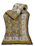 Dessus de lit boutis en coton matelassé imprimé à la main selon la technique du block print, confection artisanale en Inde par Umanari.